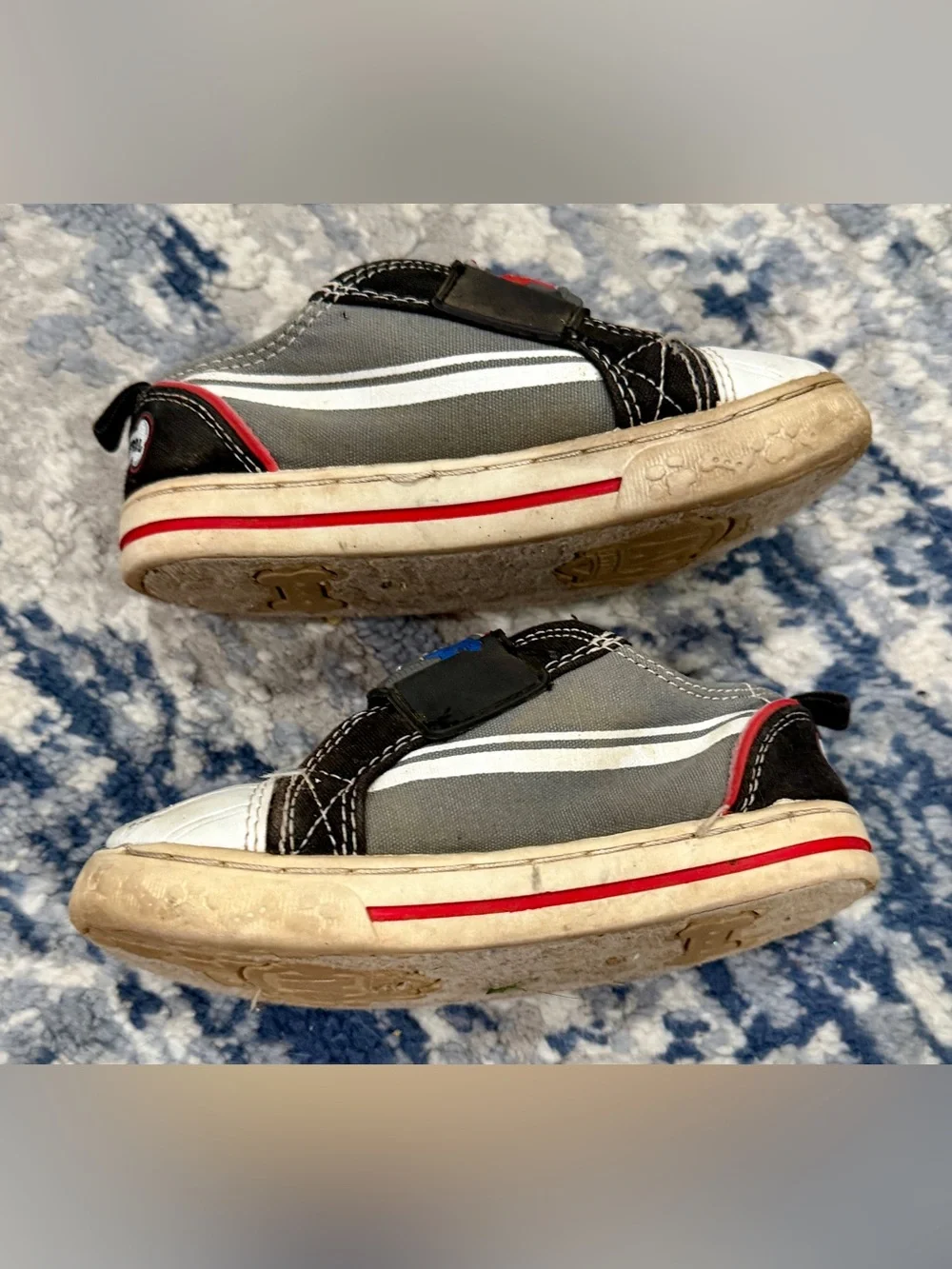 Paw Patrol Kids Black Sneakers with White Toecaps and Red Paw Accents